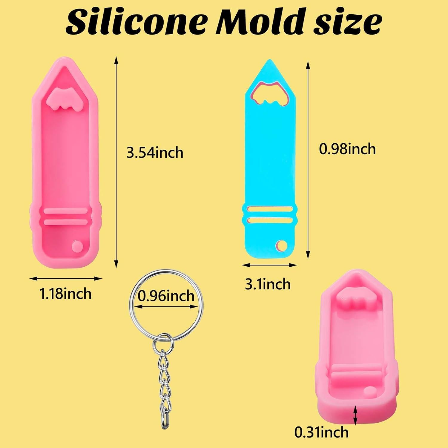 Molde de Silicona en Forma de Lápiz Patelai - 3 Piezas Rosa