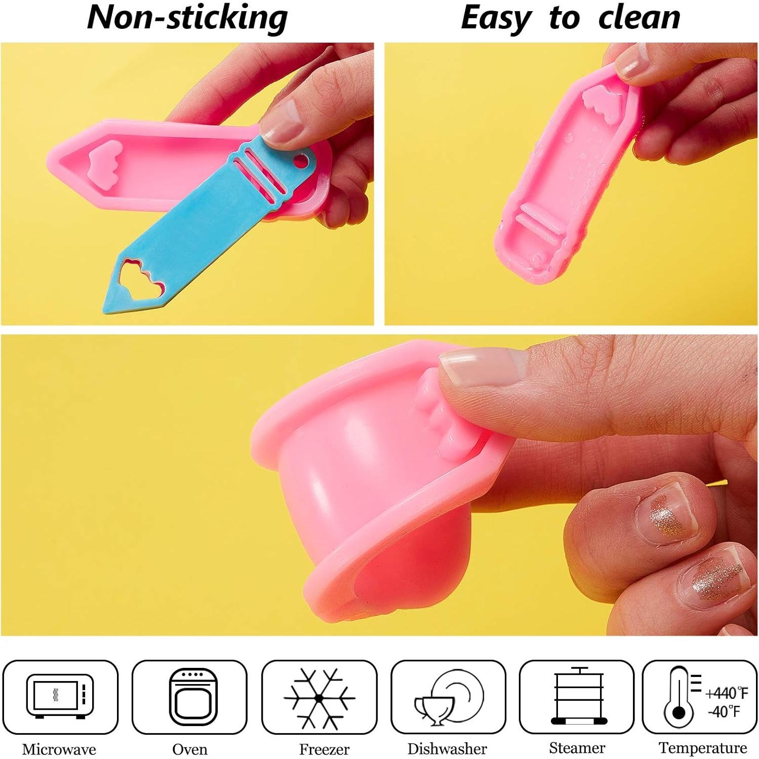 Molde de Silicona en Forma de Lápiz Patelai - 3 Piezas Rosa