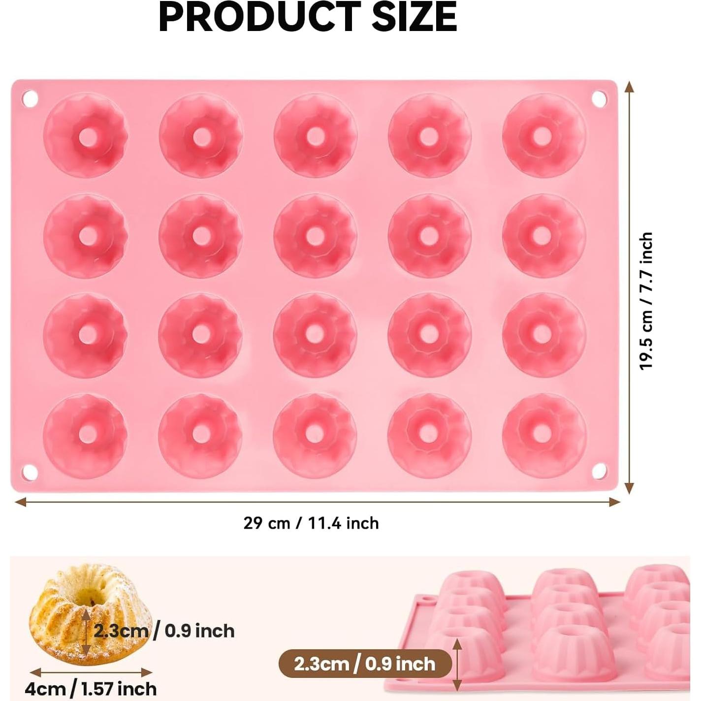 Molde de Silicona Antiadherente MURISE para Pastel Bundt Mini 20 Cavidades