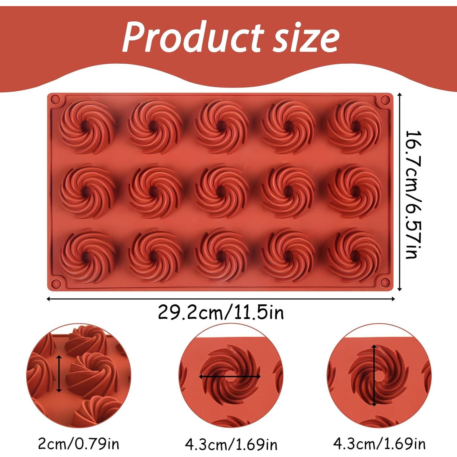 Molde de Silicona para Donuts Espiral Fchil 15 Cavidades 29.2x16.8cm