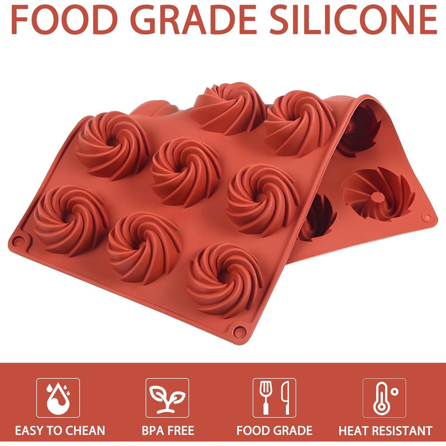 Molde de Silicona para Donuts Espiral Fchil 15 Cavidades 29.2x16.8cm