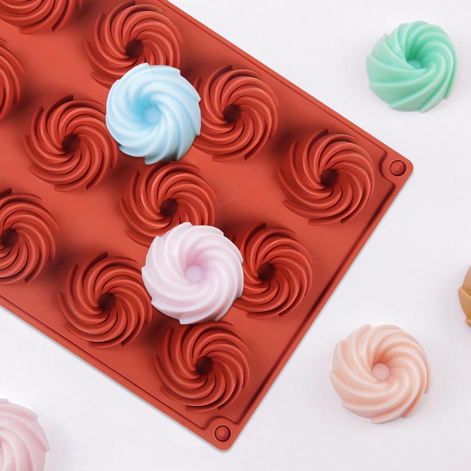 Molde de Silicona para Donuts Espiral Fchil 15 Cavidades 29.2x16.8cm