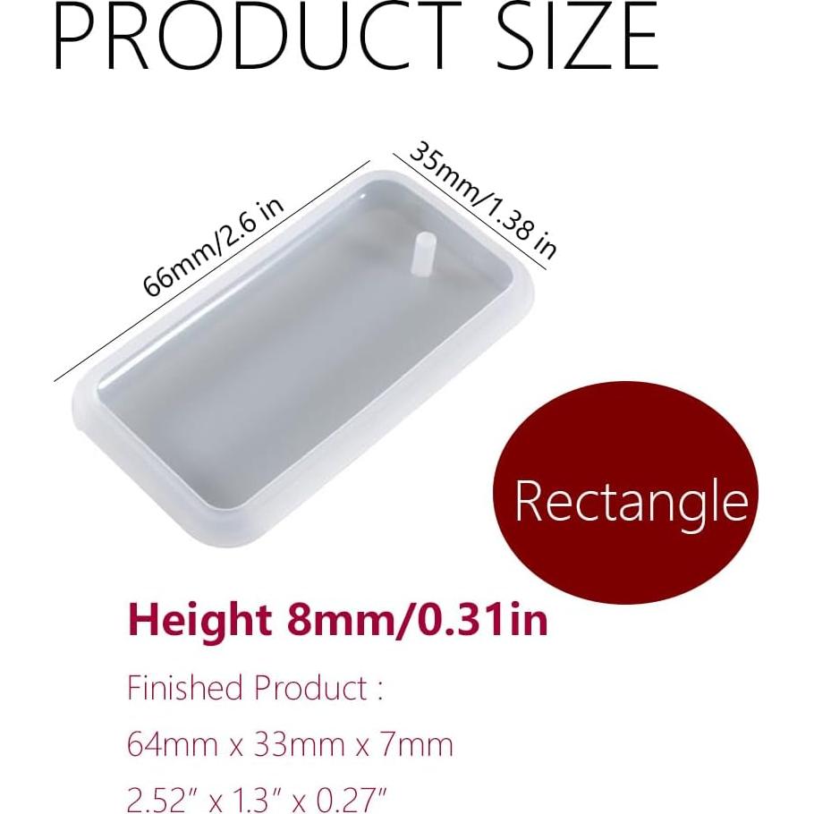 20 Moldes de Silicona para Joyería Rectangulares TuNan