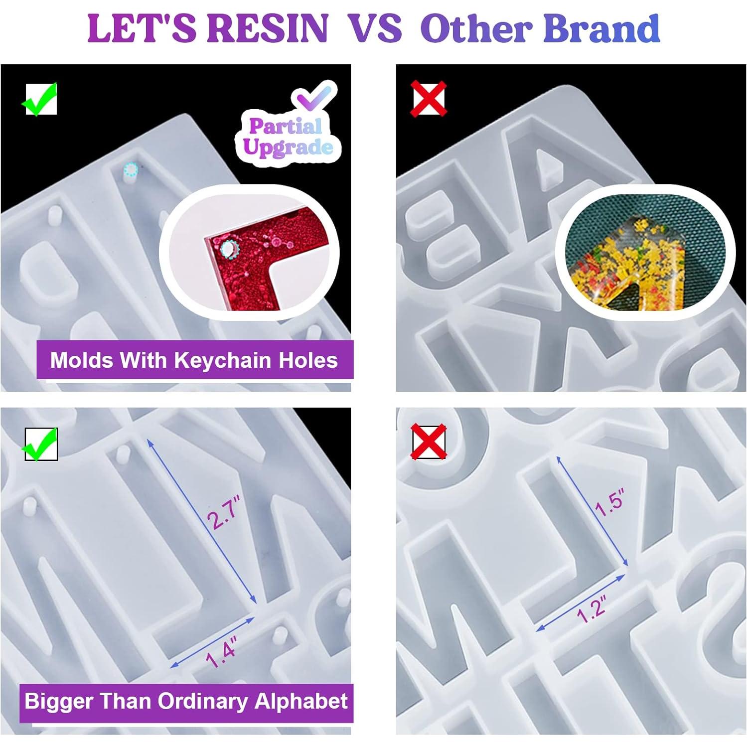 Moldes de Silicona para Llavero LET'S RESIN Alfabeto Grande