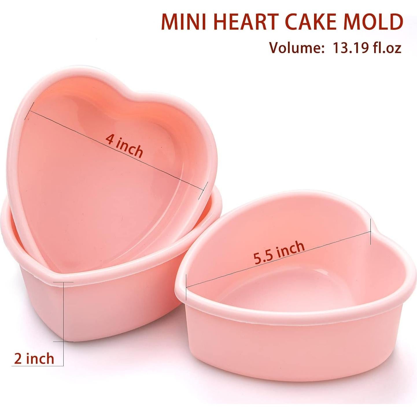 Molde de Silicona Corazón Dootafy 4" Antiadherente 2 Pcs