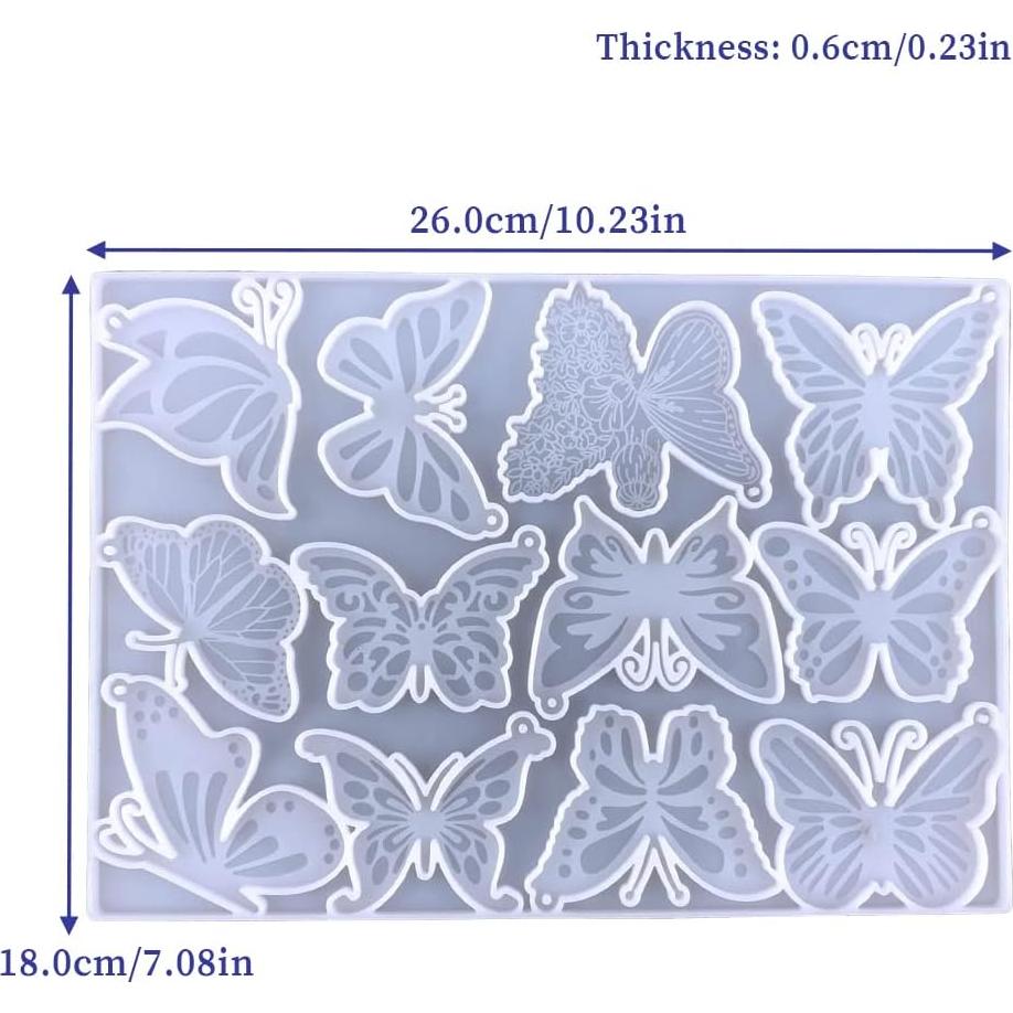Molde de Llavero Mariposa Wehous - 12 Estilos de Silicona