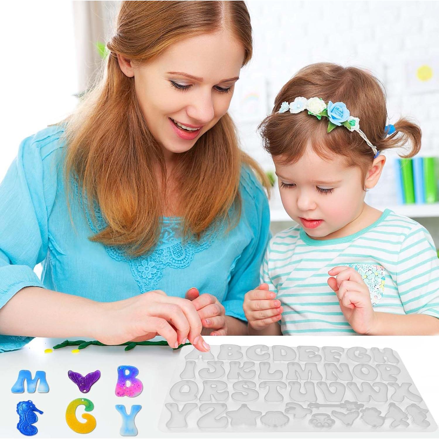 Moldes de Silicona de Alfabeto ZQYSING con Agujeros 30.73x20.28cm