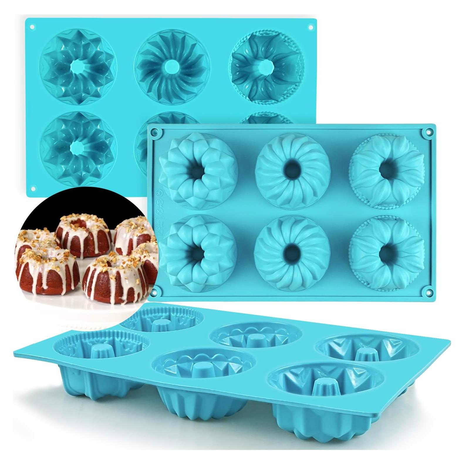 Mity Rain Moldes de Silicona para Mini Pasteles 2 Piezas