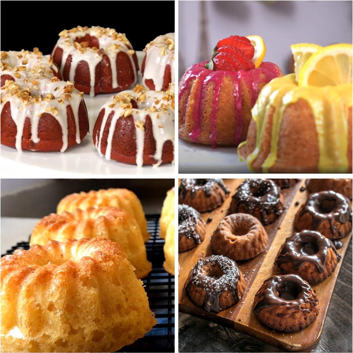 Mity Rain Moldes de Silicona para Mini Pasteles 2 Piezas