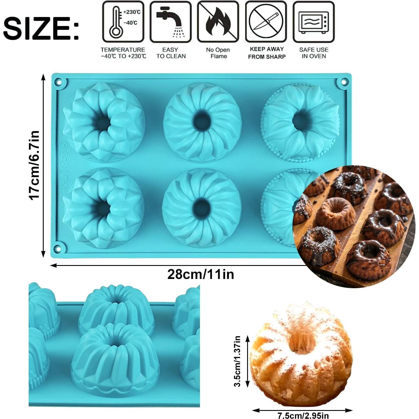 Mity Rain Moldes de Silicona para Mini Pasteles 2 Piezas