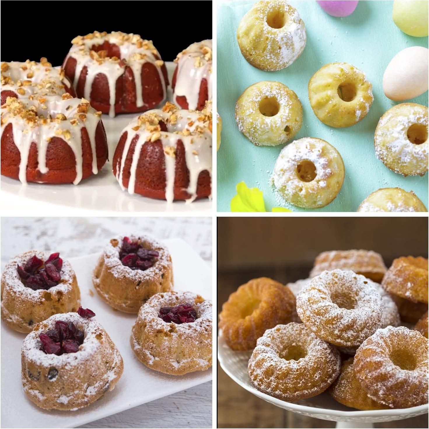 Mity Rain Moldes de Silicona para Mini Pasteles 2 Piezas