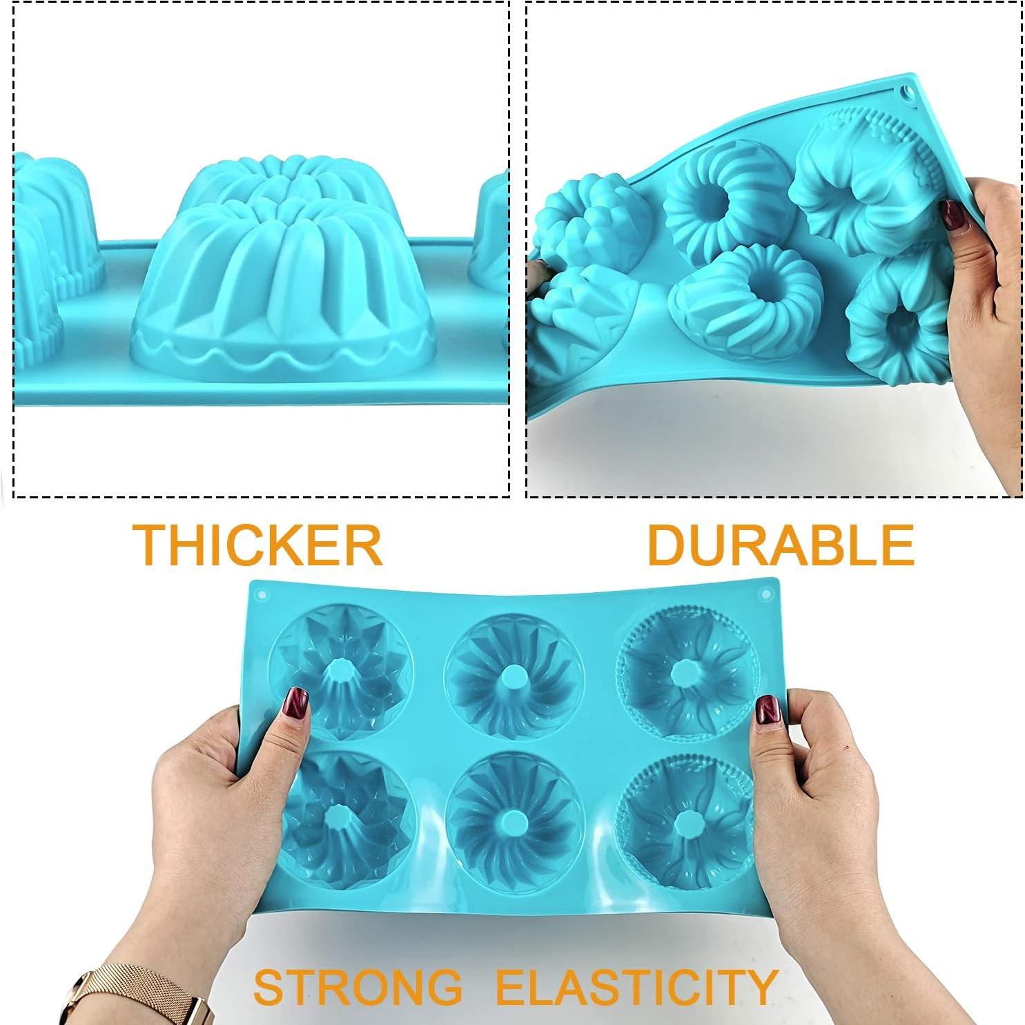 Mity Rain Moldes de Silicona para Mini Pasteles 2 Piezas