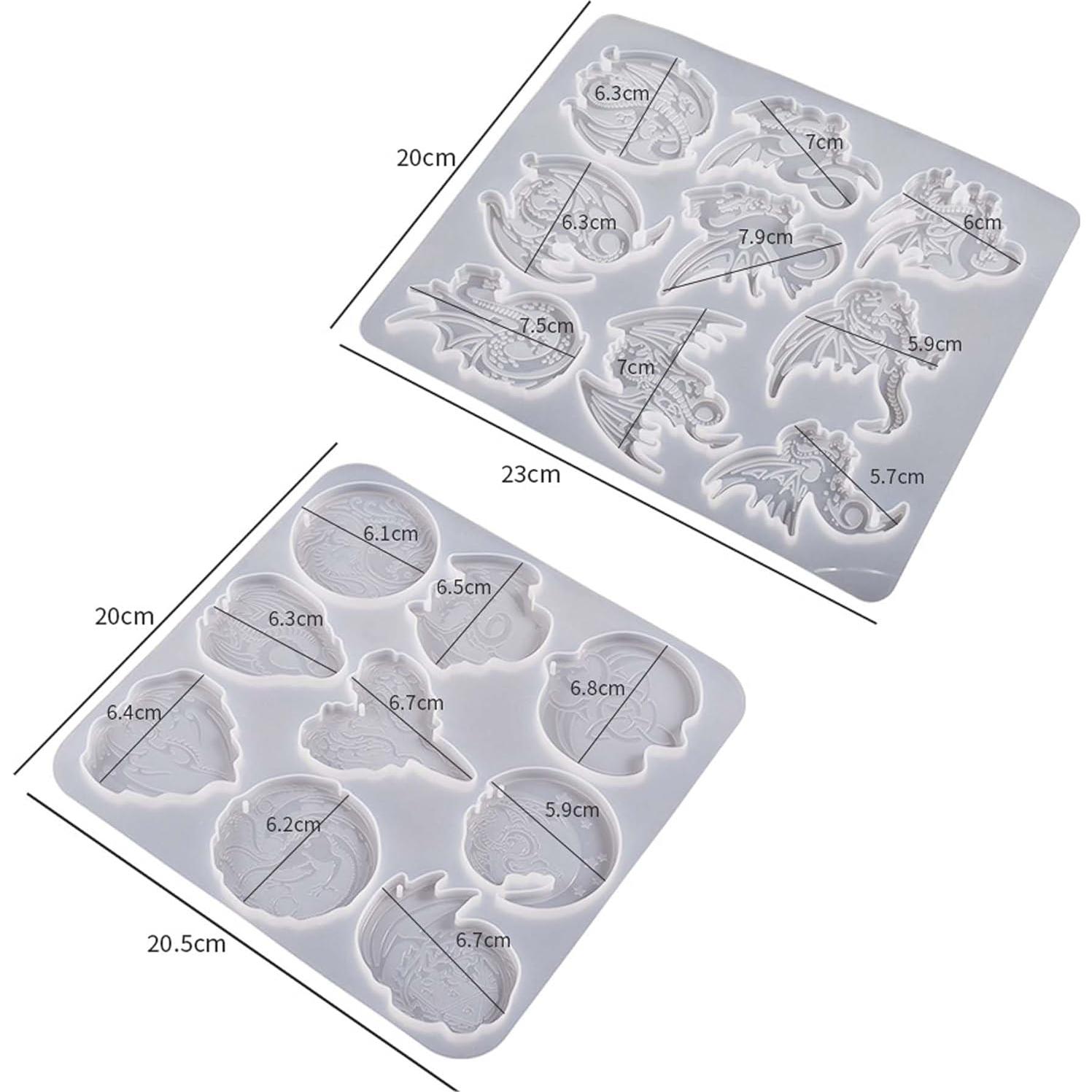 Paquete de 2 Moldes de Silicona Dragón ESEENS - 5 cm