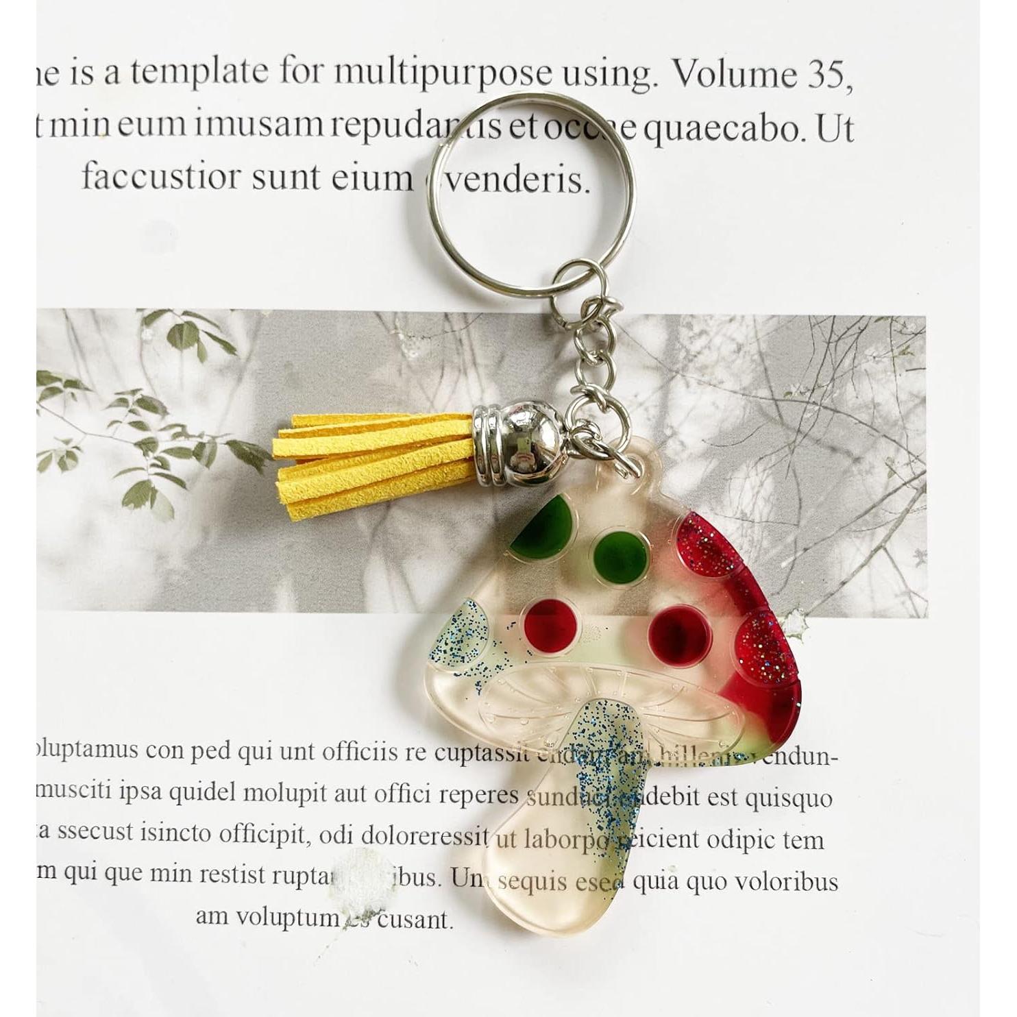 Molde de silicona para llavero de hongo Szcelling 5 Pcs