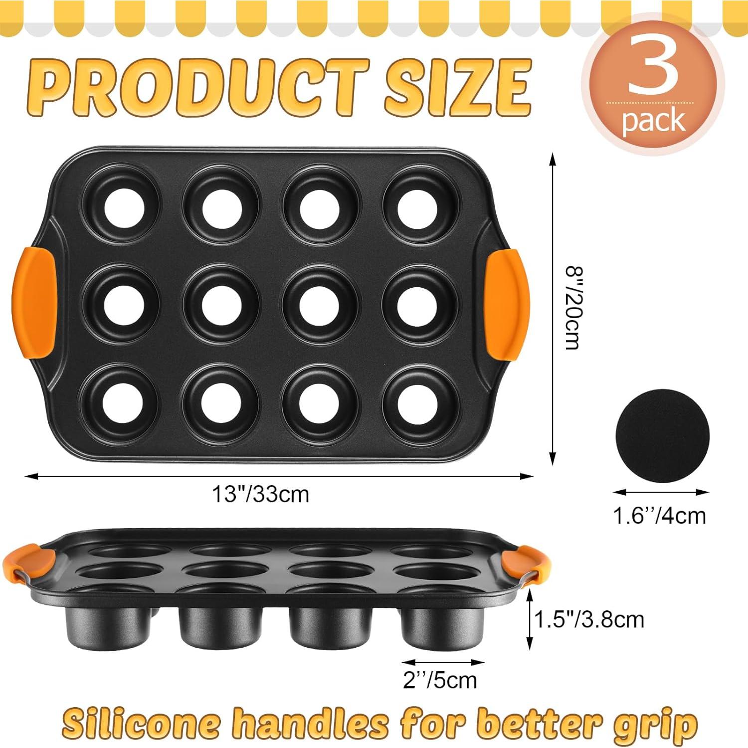 Moldes para Cheesecake Mini Uiifan 3 Paquetes 12 Cavidades 33x20cm