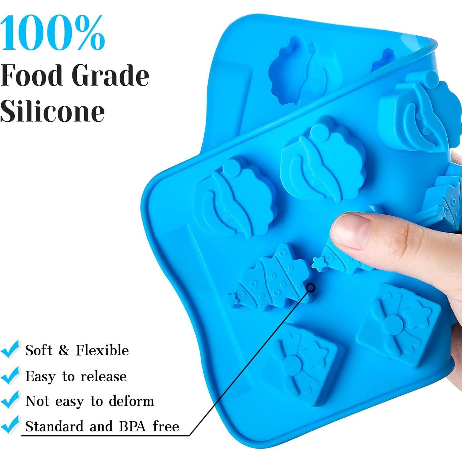 Set de 6 Moldes de Silicona Navideños CLUEWR - Santa, Árbol, Jengibre