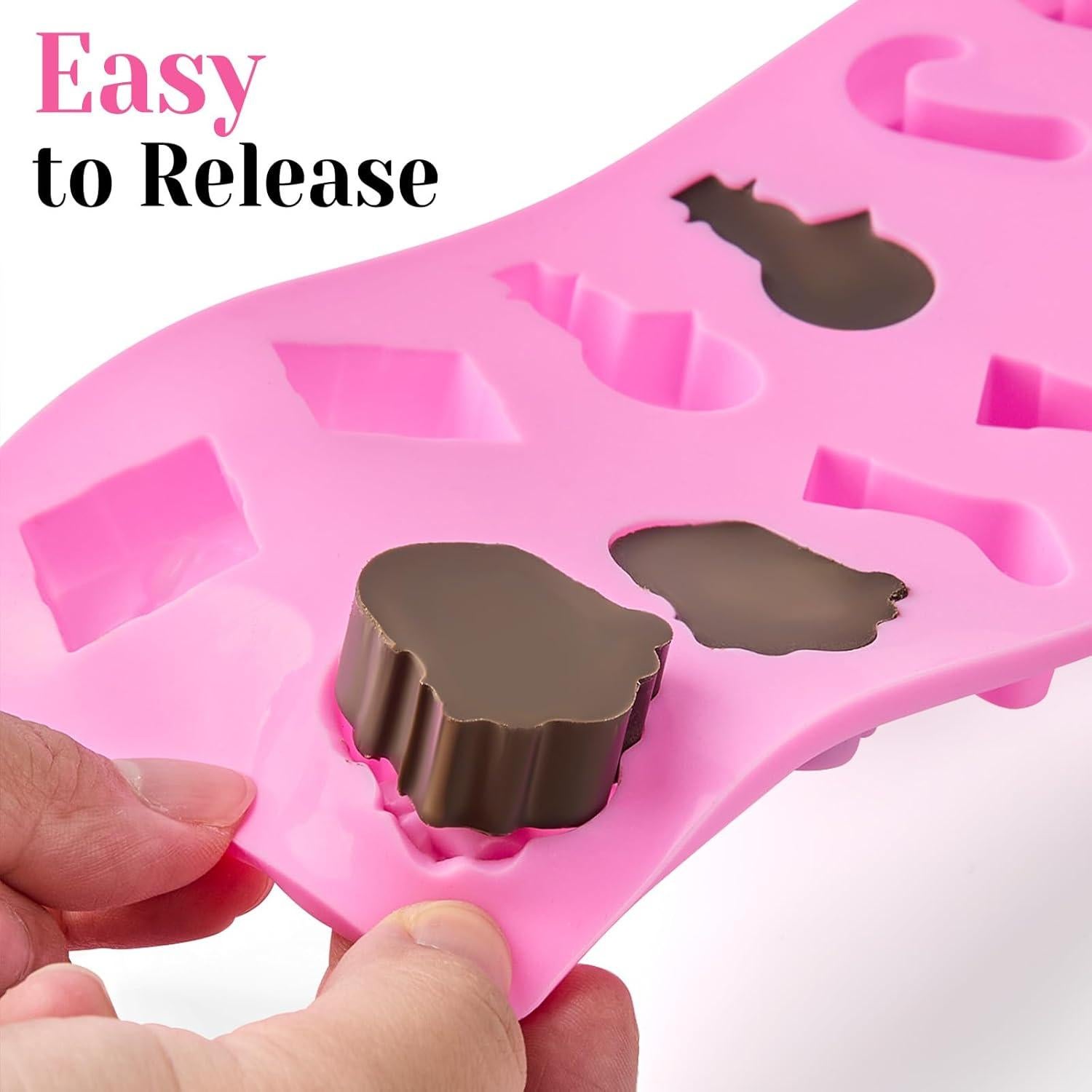 Set de 6 Moldes de Silicona Navideños CLUEWR - Santa, Árbol, Jengibre