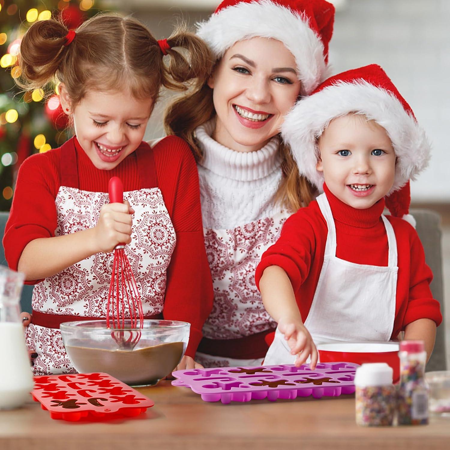 Set de 6 Moldes de Silicona Navideños CLUEWR - Santa, Árbol, Jengibre