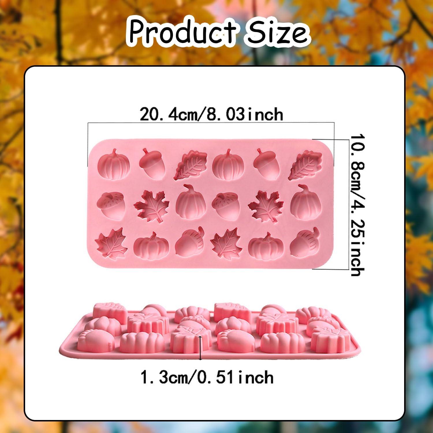 Molde de Silicona RIICFDD 2 Piezas Otoño 3D para Chocolate