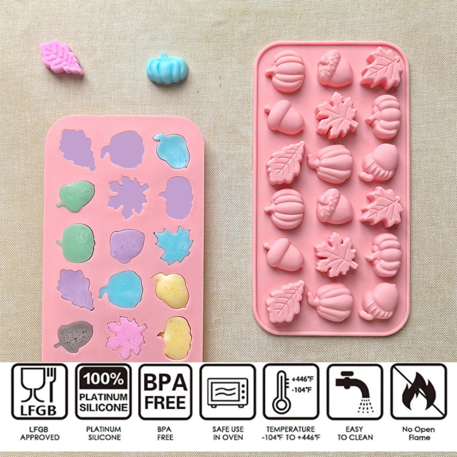 Molde de Silicona RIICFDD 2 Piezas Otoño 3D para Chocolate