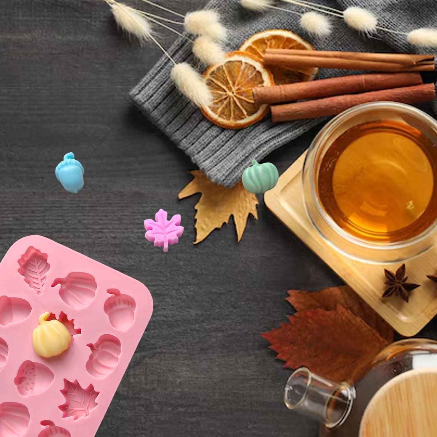 Molde de Silicona RIICFDD 2 Piezas Otoño 3D para Chocolate