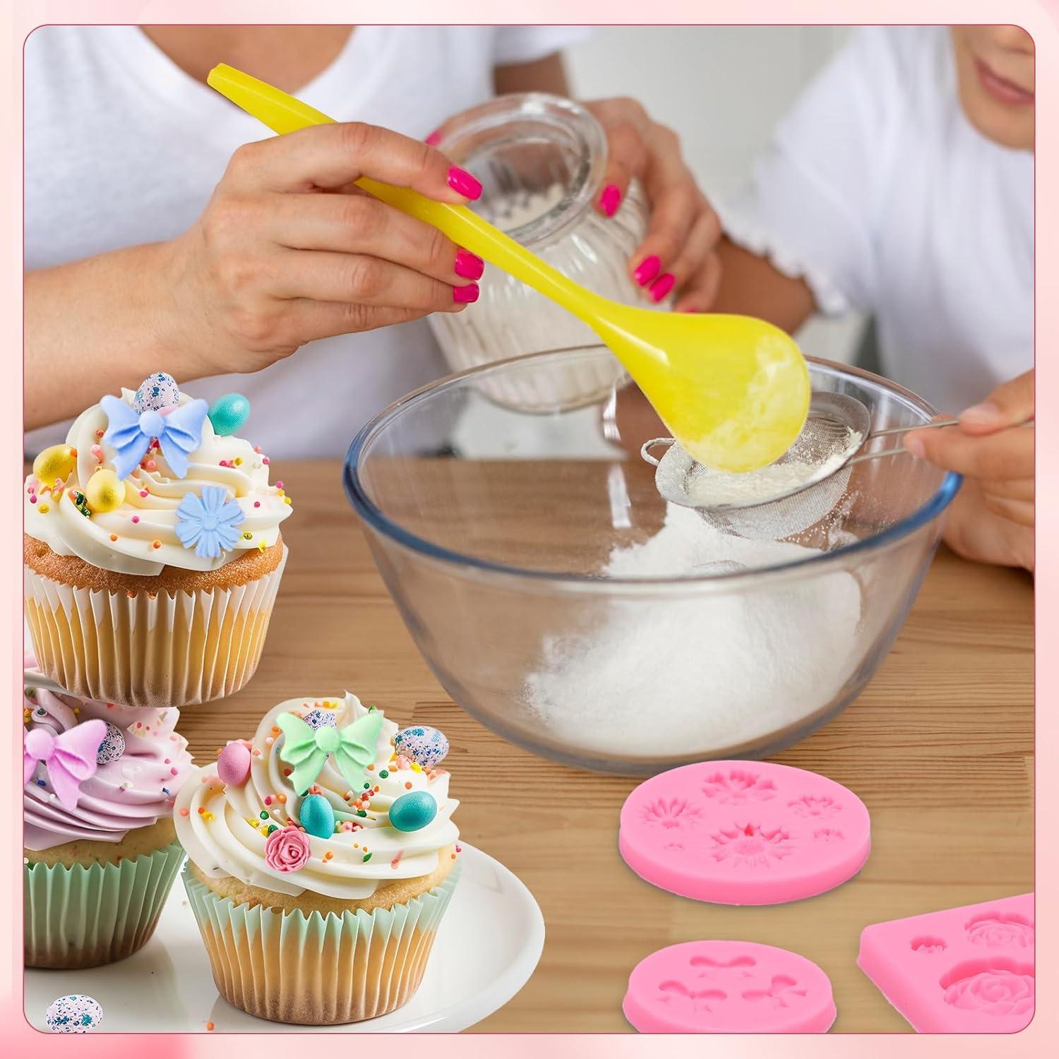 Moldes de Silicona para Chocolate Pimoys 4 Pcs Lazo y Flor