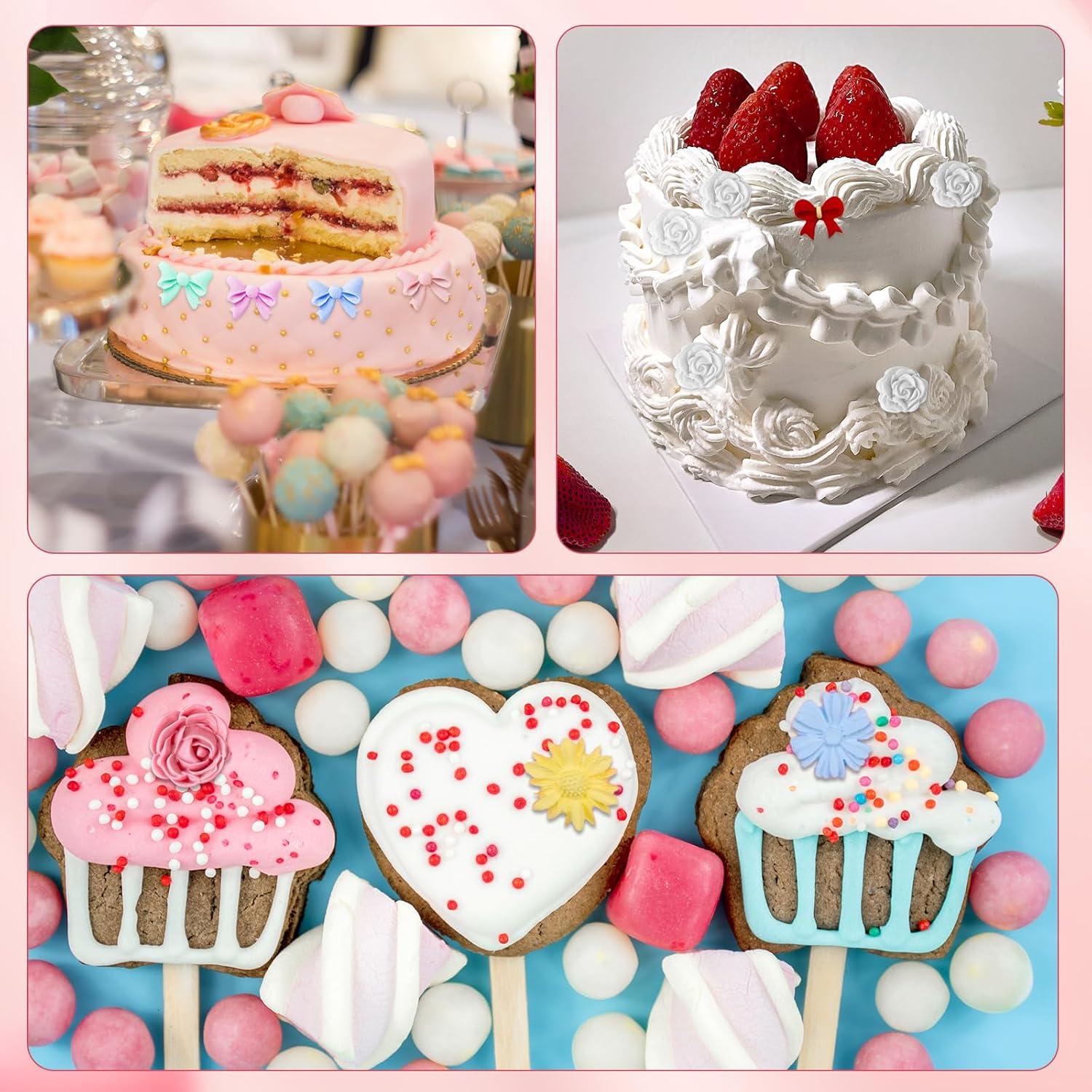 Moldes de Silicona para Chocolate Pimoys 4 Pcs Lazo y Flor