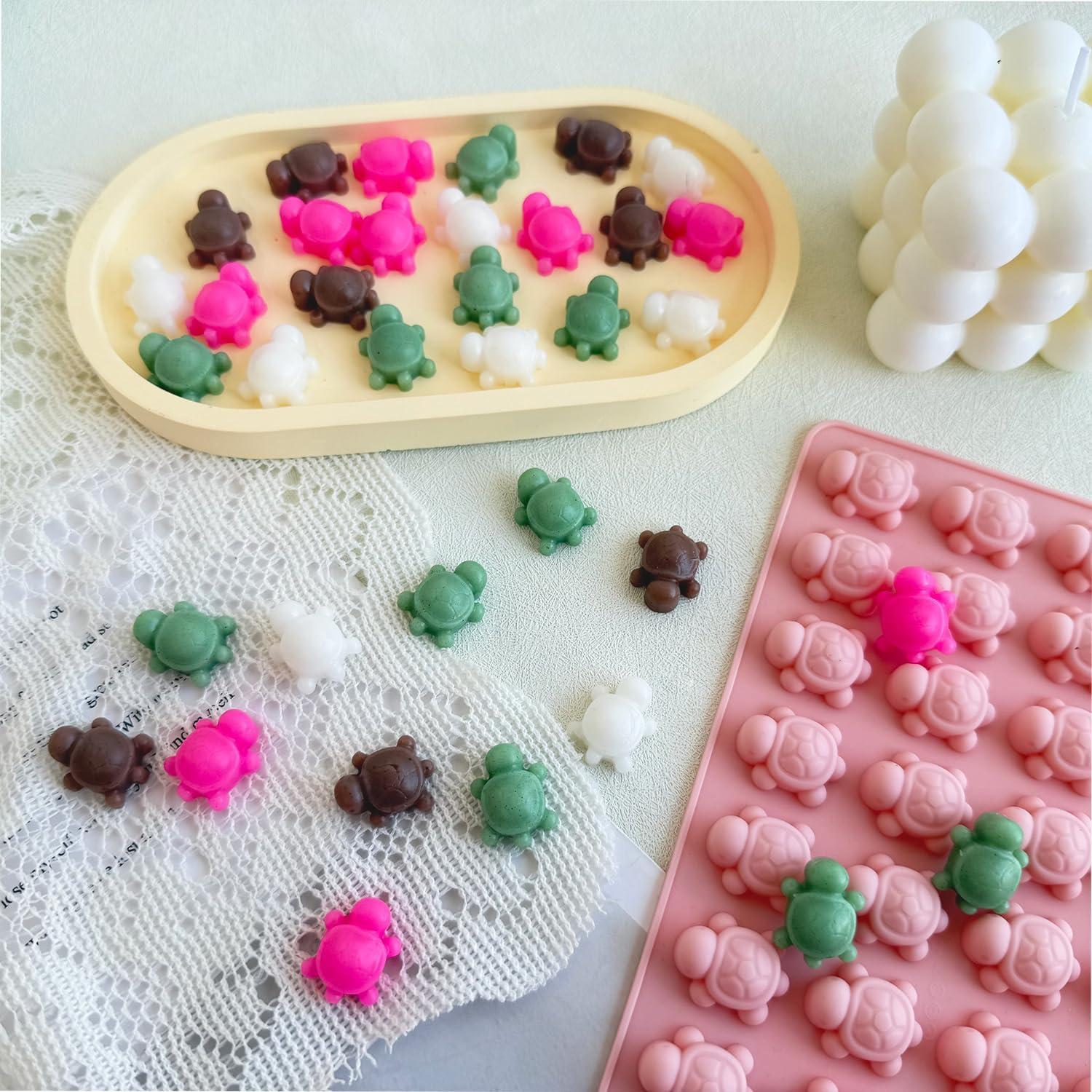 Moldes de Silicona Tortuga Rosa XBYzuzi - 72 Cavidades