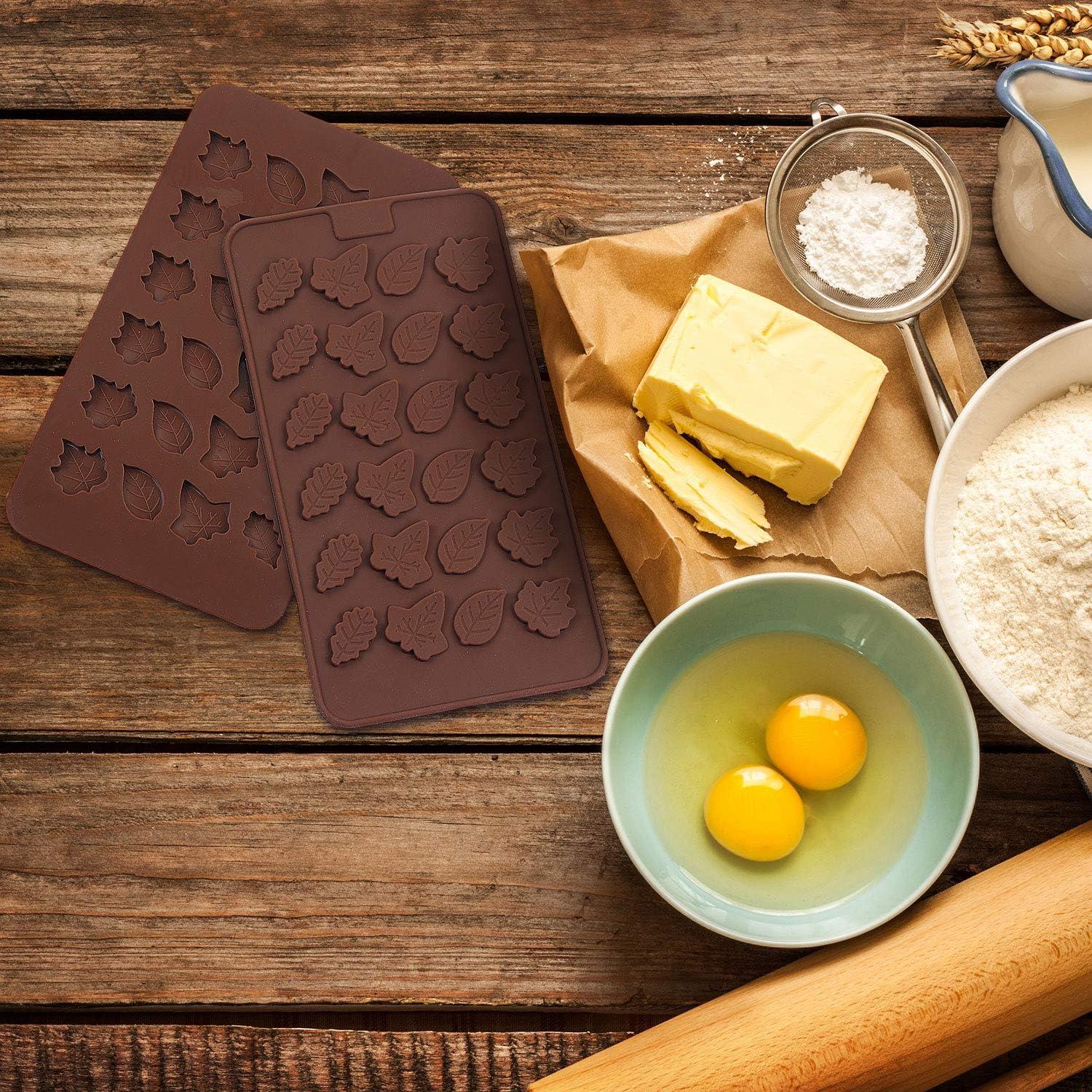 Moldes de Silicona Patelai 3D Calabaza y Hoja 4 Piezas