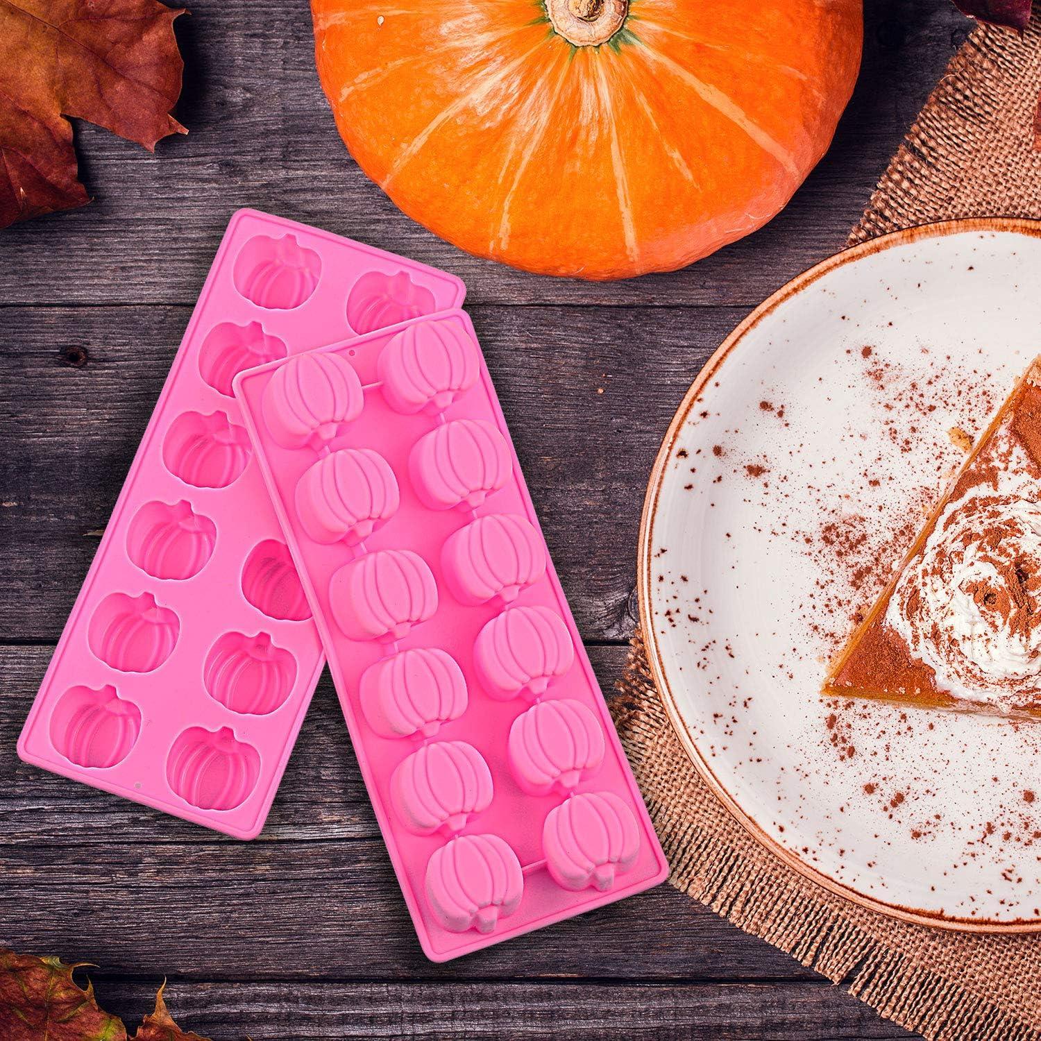 Moldes de Silicona Patelai 3D Calabaza y Hoja 4 Piezas