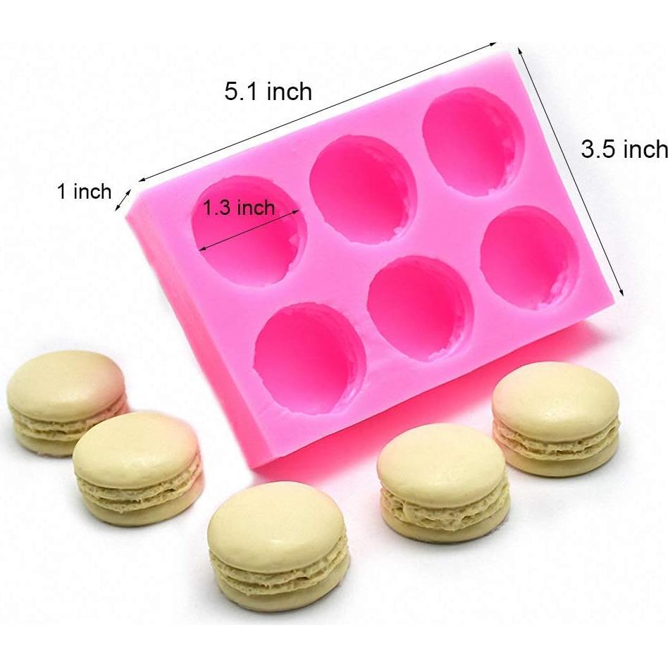 Molde de Silicona para Hamburguesa Macaron MoldFun 6 Cavidades