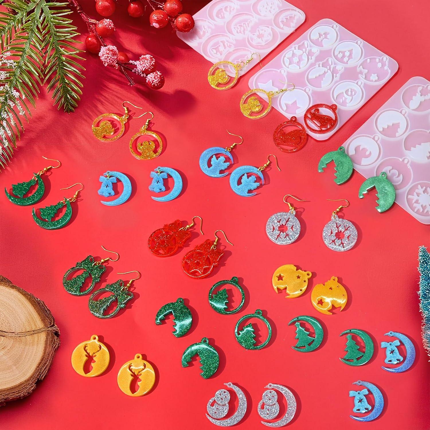 Juego de Moldes de Silicona ZQYSING para Pendientes de Navidad