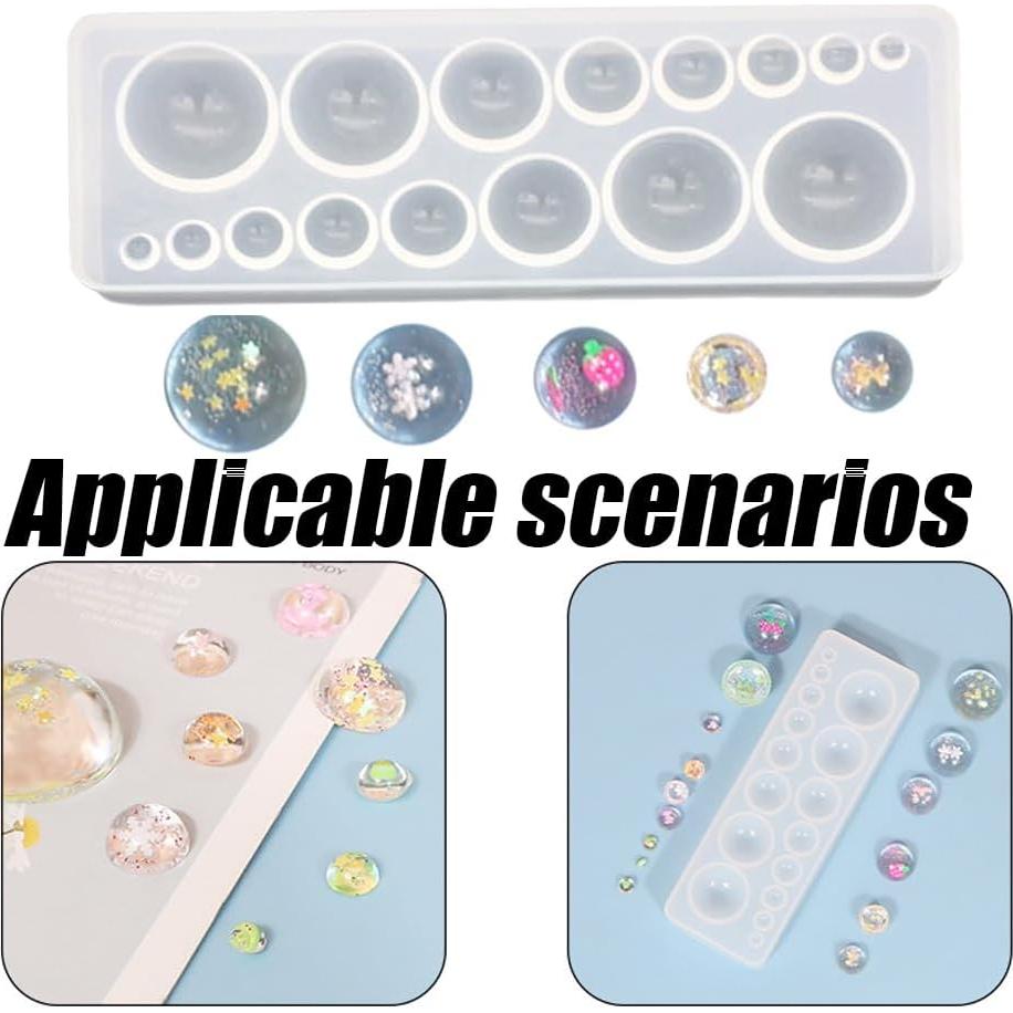 Molde de Silicona Redondo Wvapzwr para Joyería - 2 Piezas