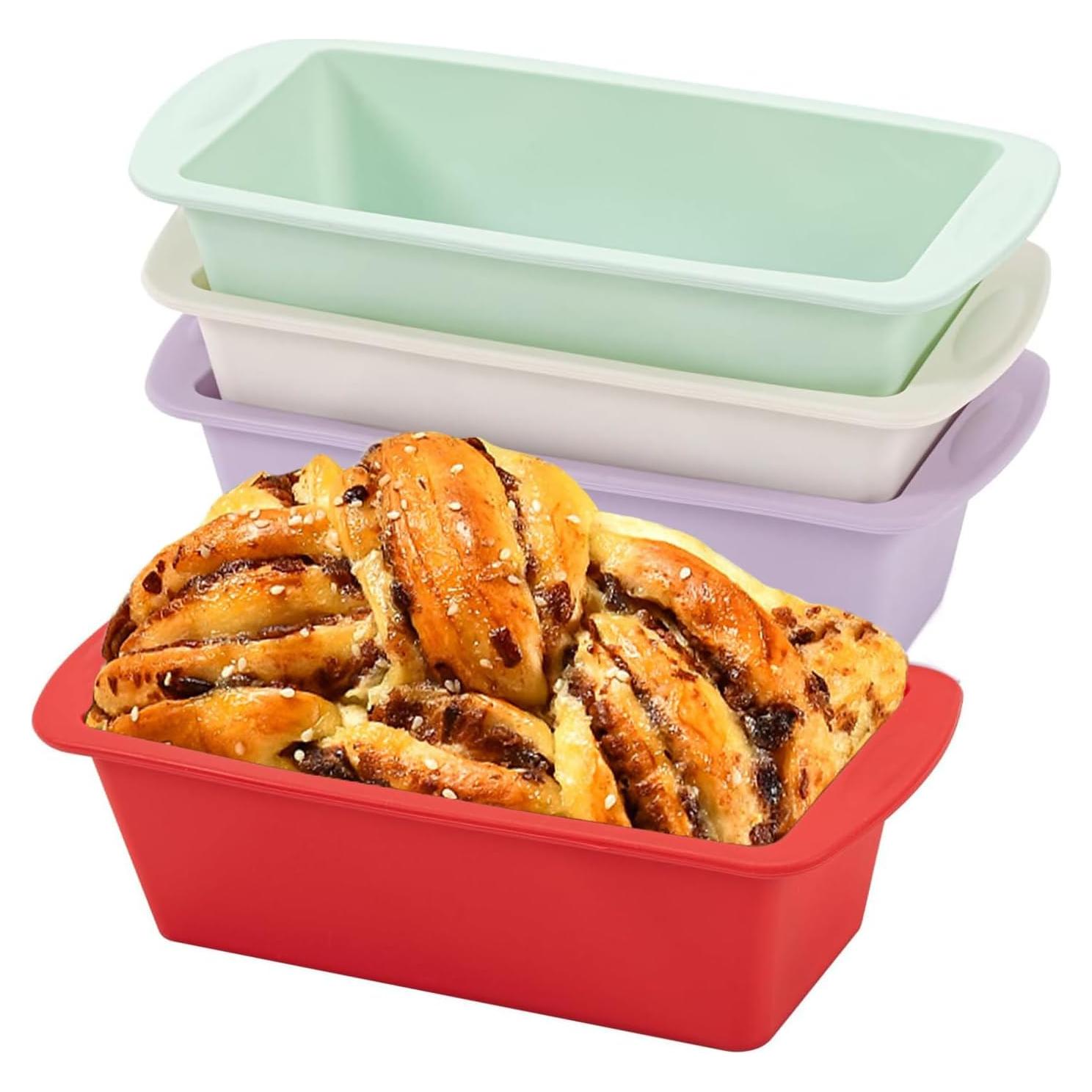 Mini Moldes de Pan de Silicona SmartKitch 4 Piezas Antiadherentes