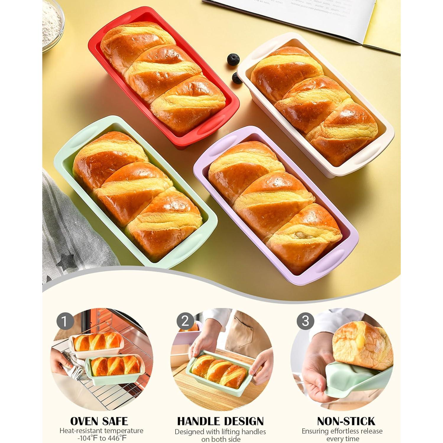 Mini Moldes de Pan de Silicona SmartKitch 4 Piezas Antiadherentes