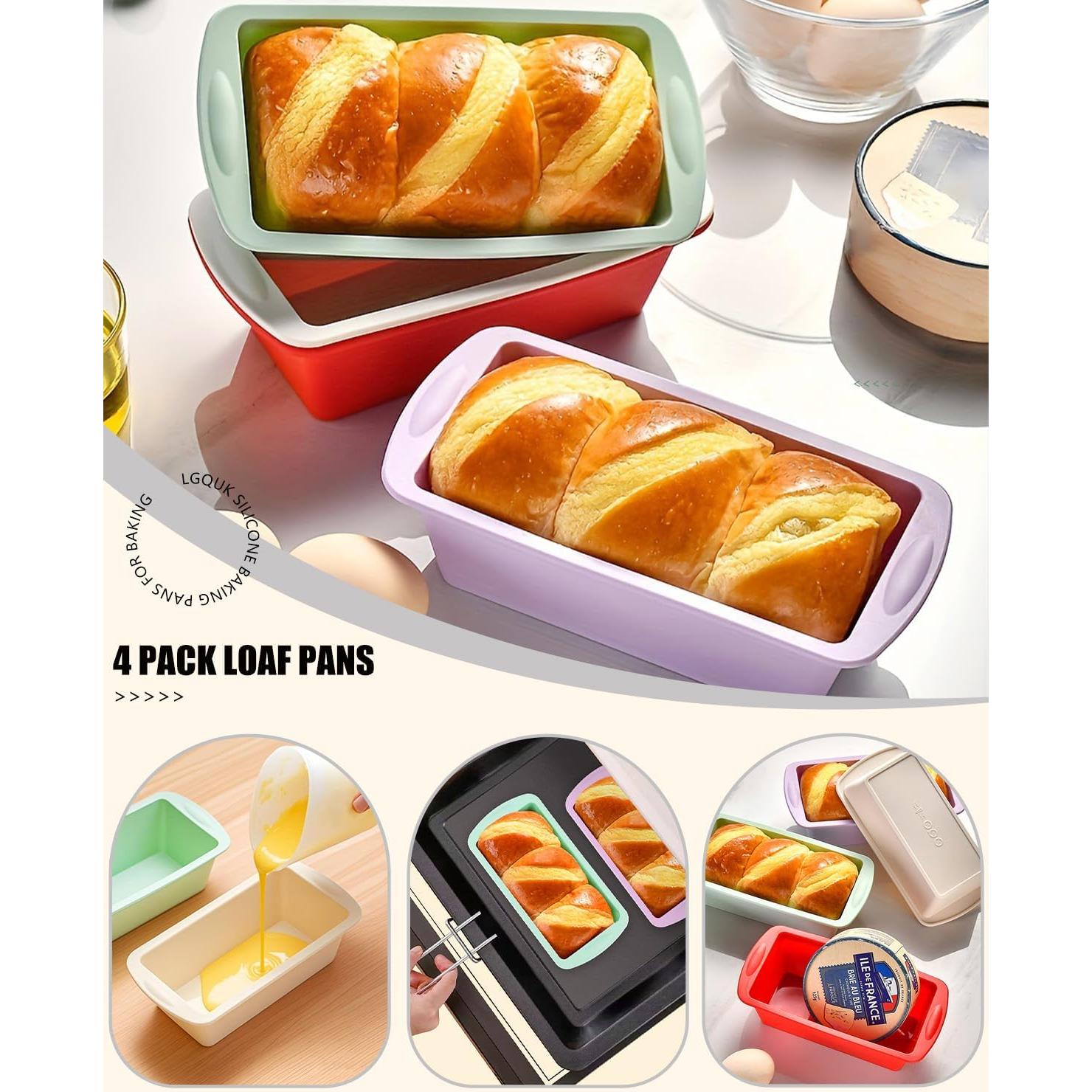 Mini Moldes de Pan de Silicona SmartKitch 4 Piezas Antiadherentes