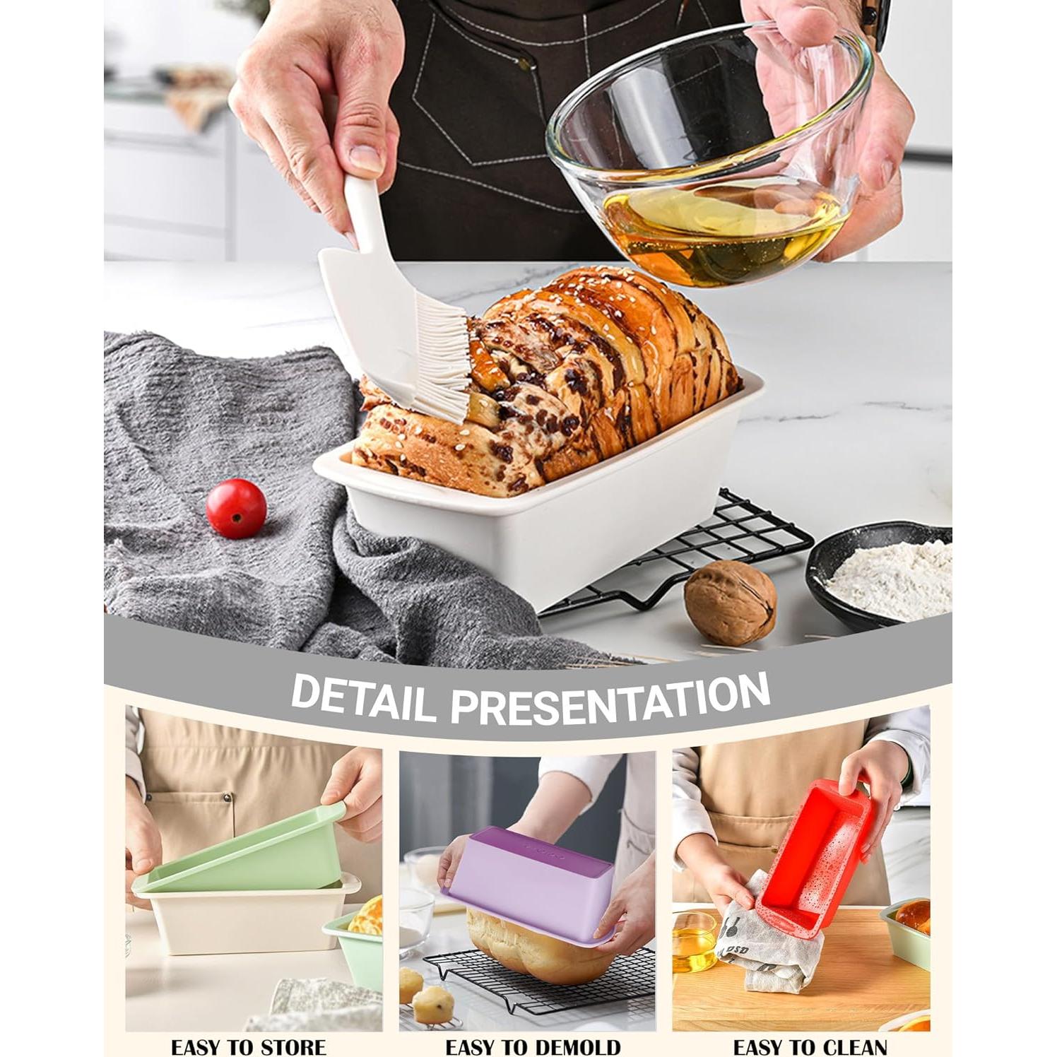 Mini Moldes de Pan de Silicona SmartKitch 4 Piezas Antiadherentes