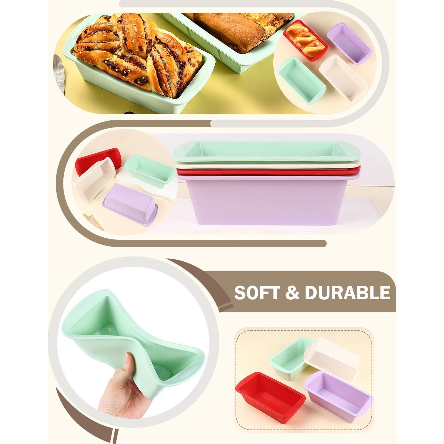 Mini Moldes de Pan de Silicona SmartKitch 4 Piezas Antiadherentes