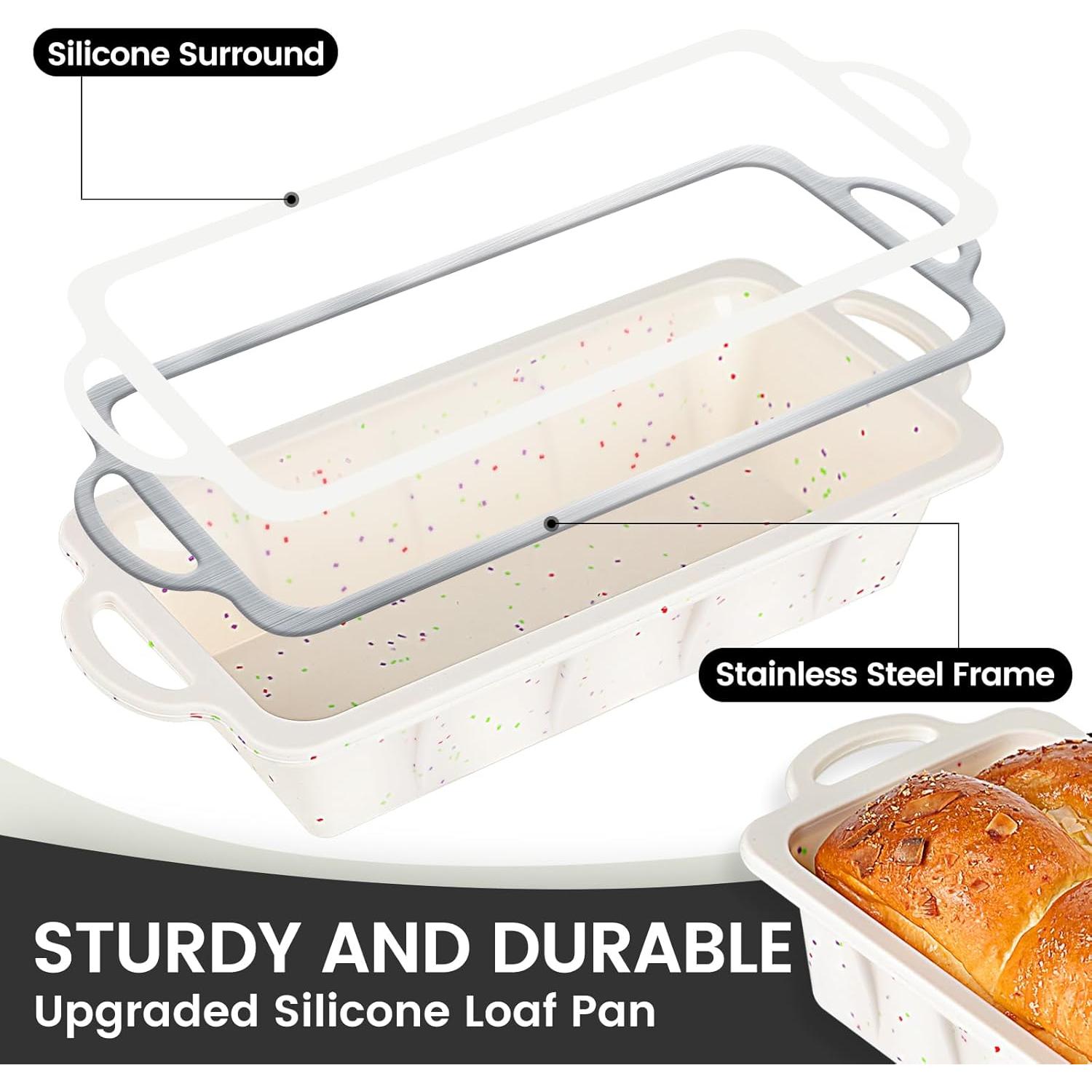 Molde para Pan de Silicona Vinino 2 Paquete Antiadherente 24.1x12.7 cm