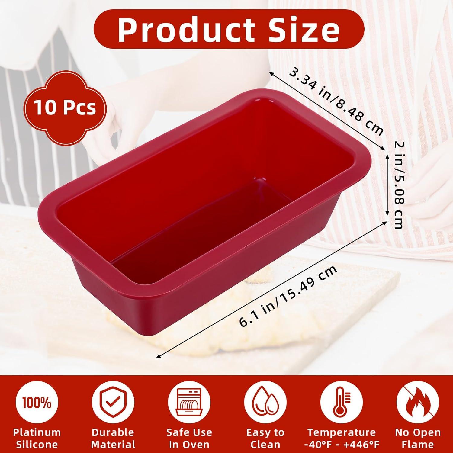 Molde de Silicona Antiadherente Tobeelec 10 Pcs 15.5x8.5cm