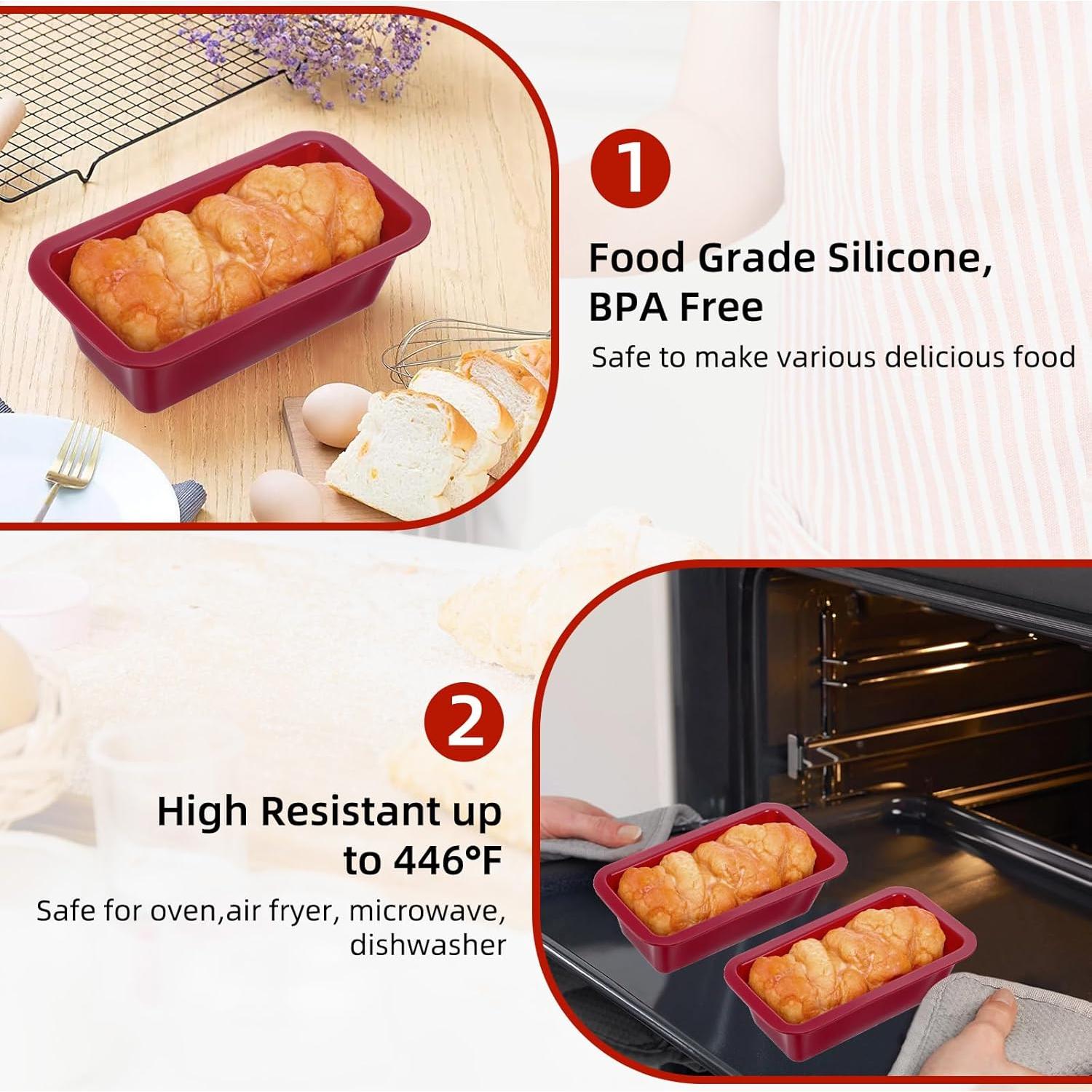 Molde de Silicona Antiadherente Tobeelec 10 Pcs 15.5x8.5cm