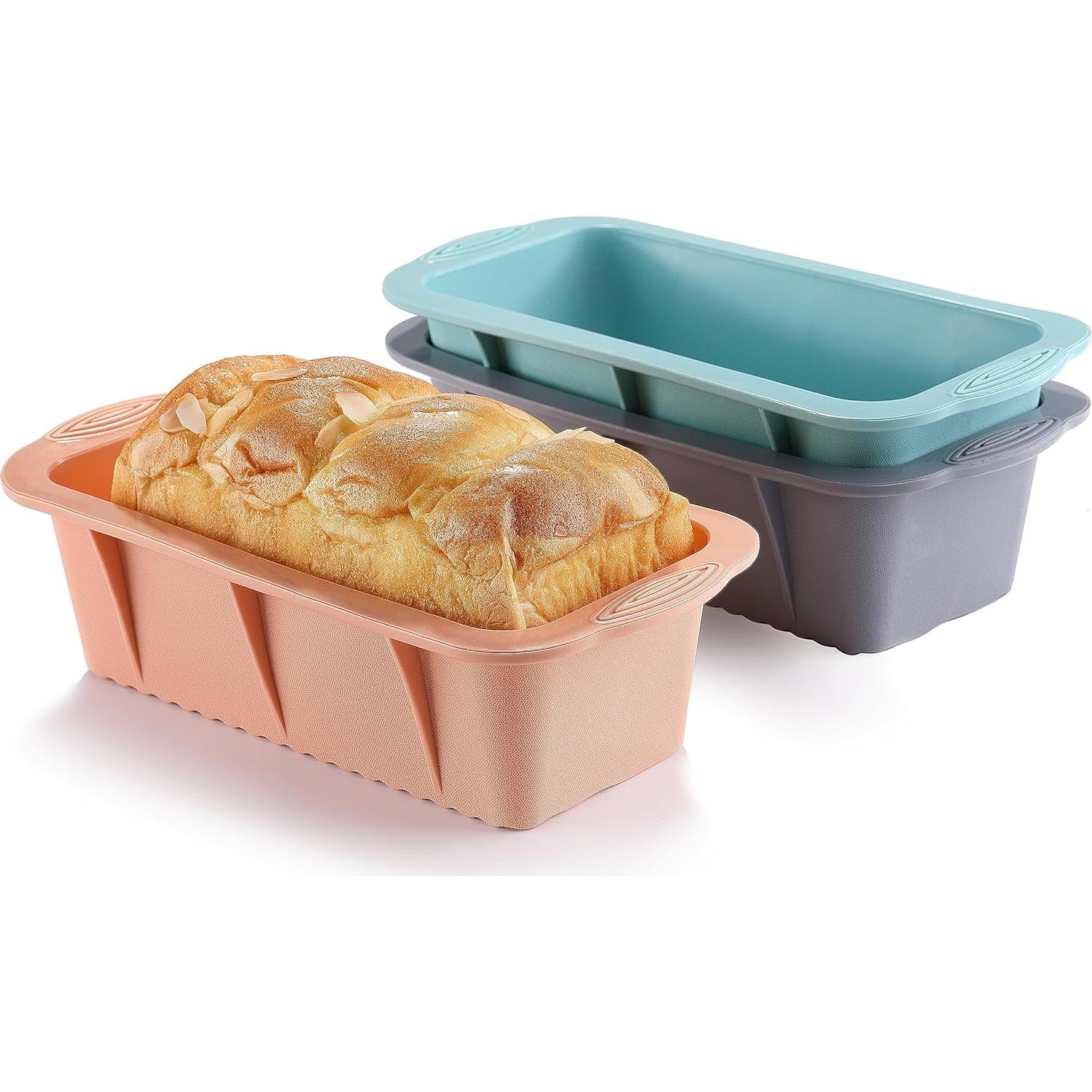 Juego de 3 Moldes de Silicona para Pan MONGSEW - Gris, Rosa, Azul