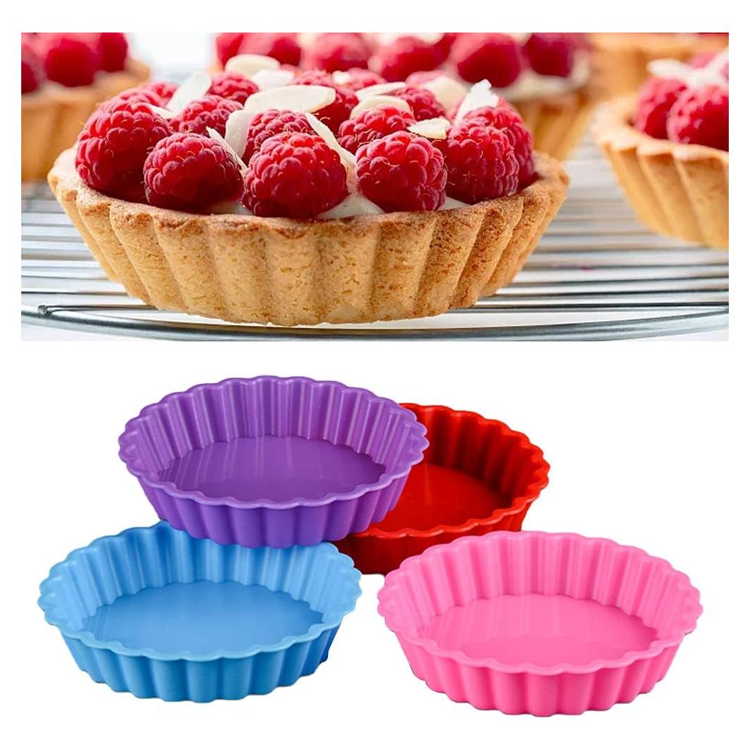 Molde de Silicona Antiadherente PXRJE para Tartas - 8 Piezas 10.8 cm