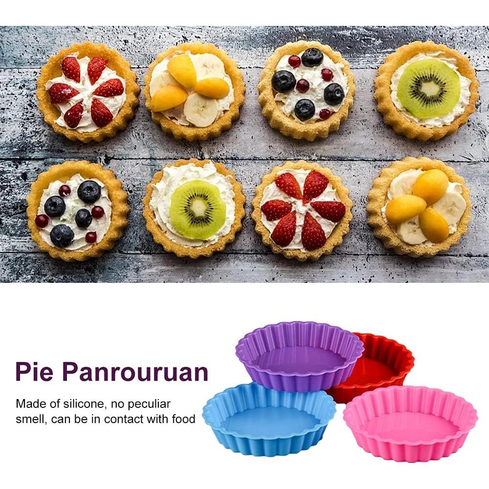 Molde de Silicona Antiadherente PXRJE para Tartas - 8 Piezas 10.8 cm