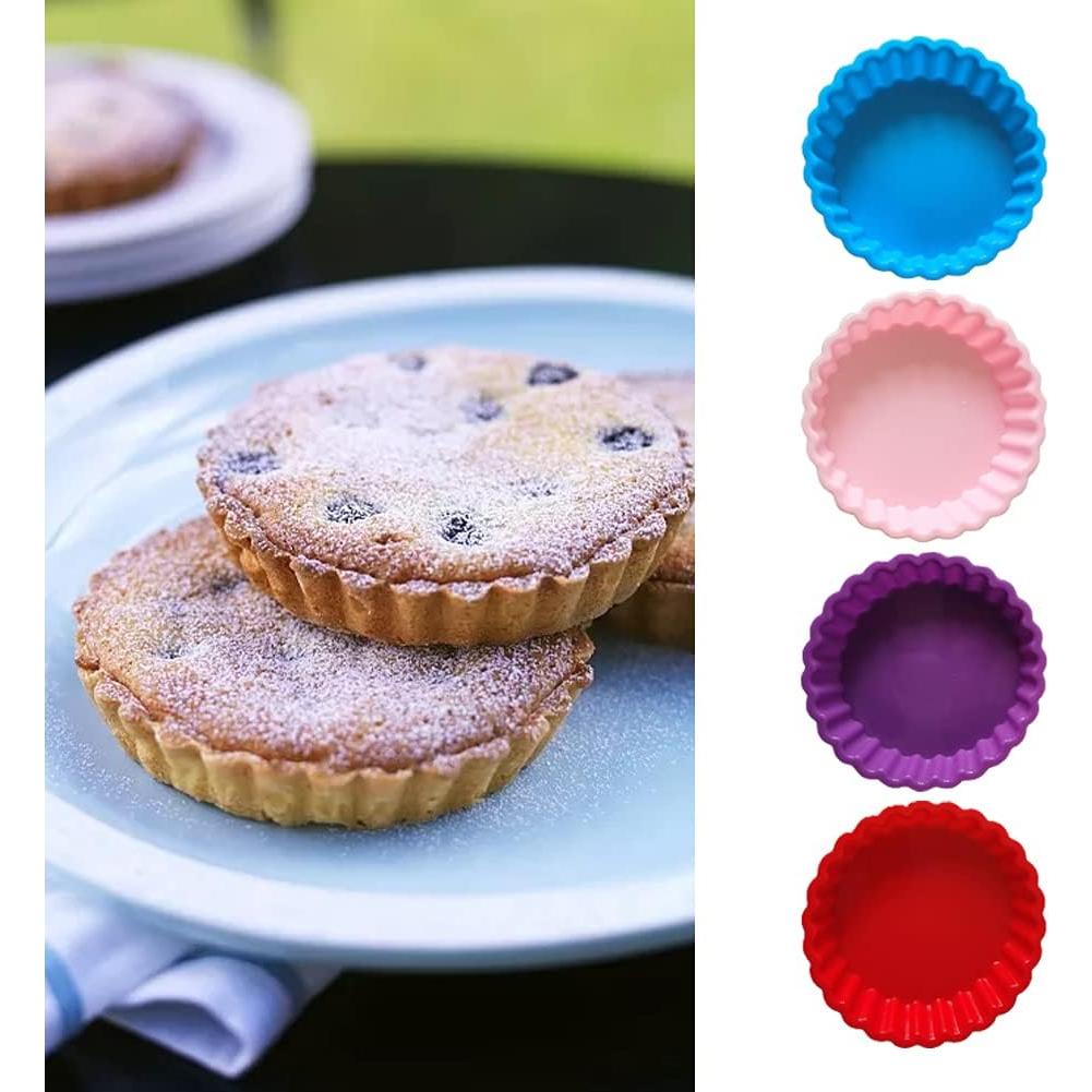 Molde de Silicona Antiadherente PXRJE para Tartas - 8 Piezas 10.8 cm