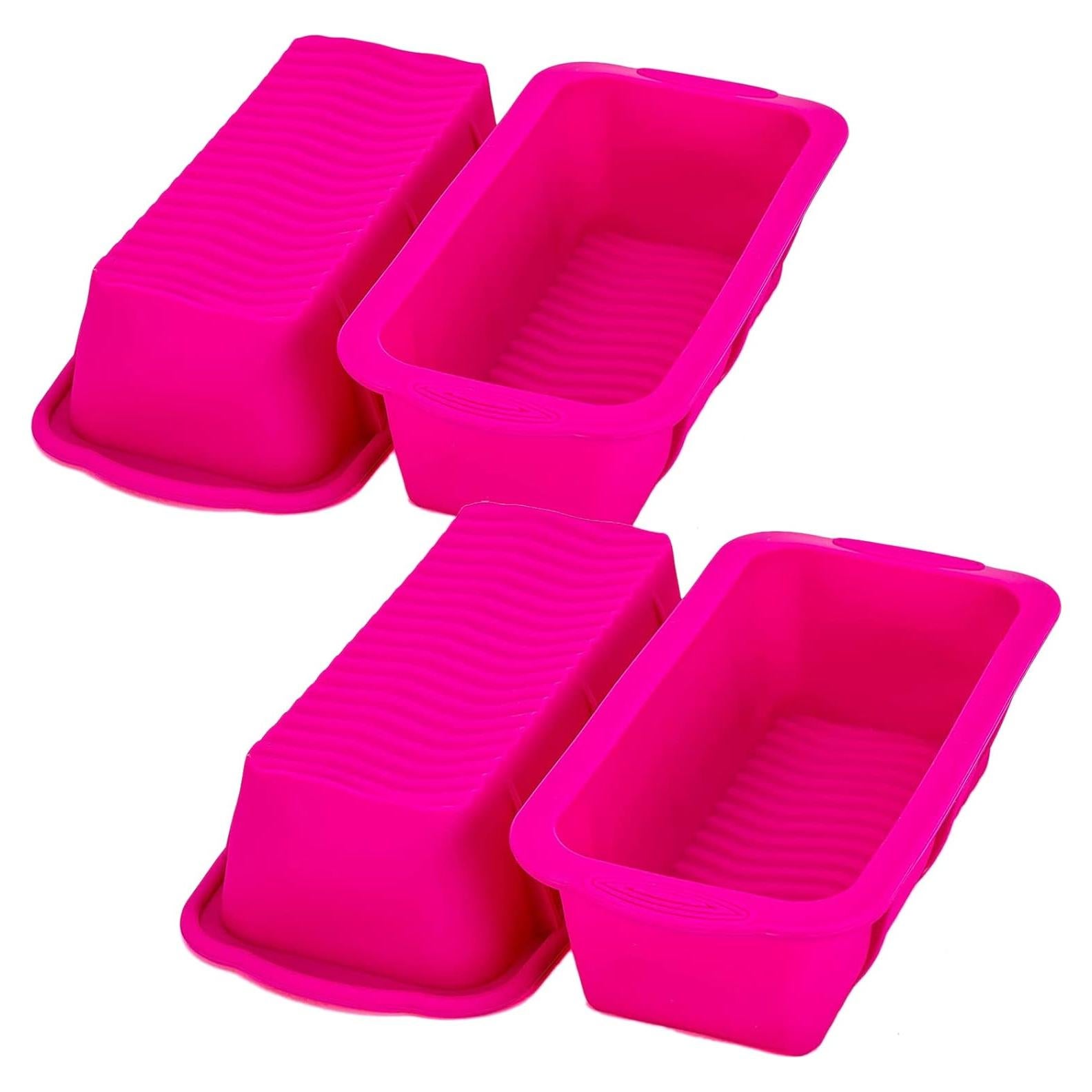 Molde de Silicona para Pan Tosnail 4 Piezas 21x10 cm Rosa