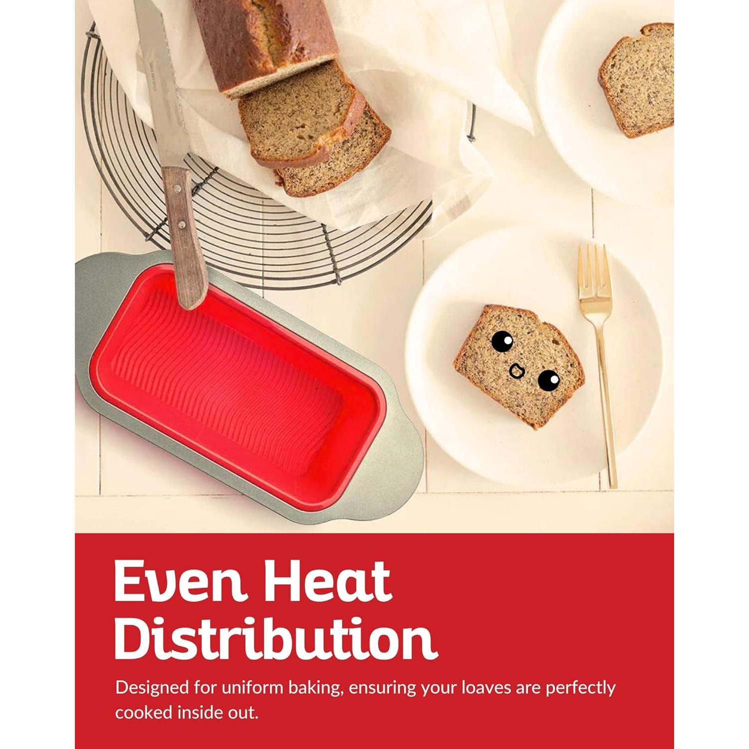 Molde para Pan de Silicona Antiadherente Boxiki 22.86x12.7 cm