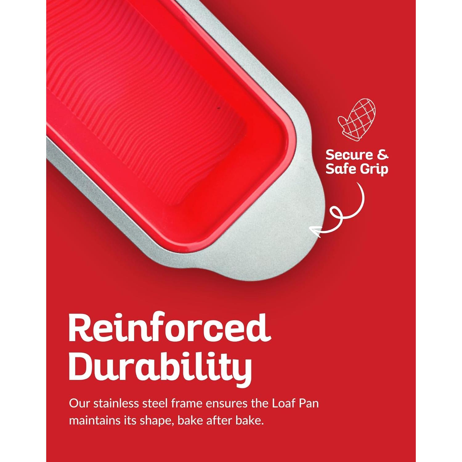 Molde para Pan de Silicona Antiadherente Boxiki 22.86x12.7 cm