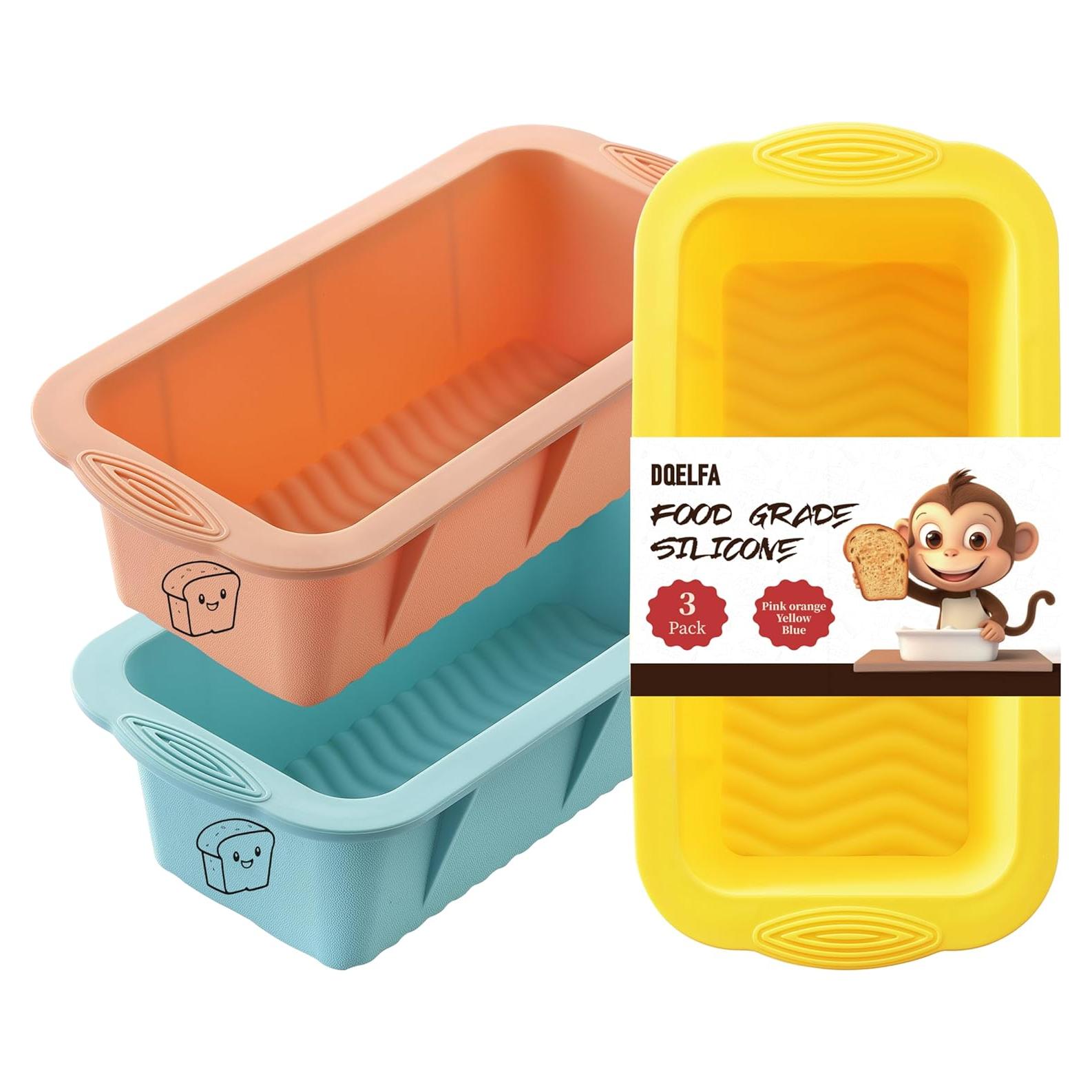 Set de 3 Moldes de Pan de Silicona DAJLFA Antiadherentes