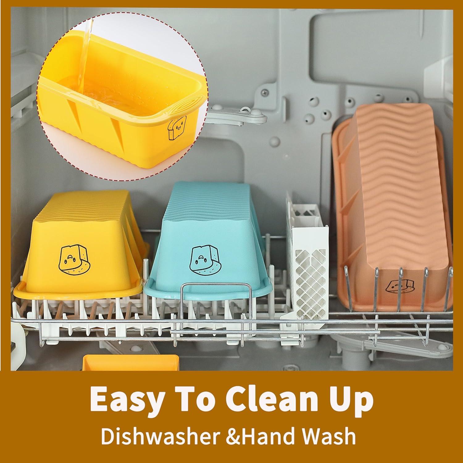 Set de 3 Moldes de Pan de Silicona DAJLFA Antiadherentes